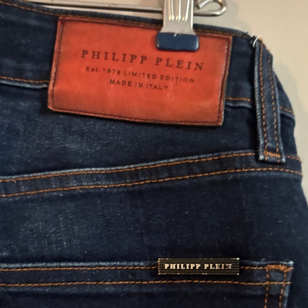 Philipp Plein Women's Straight Leg Jeans in Midnight Blue - Picture 4 of 5